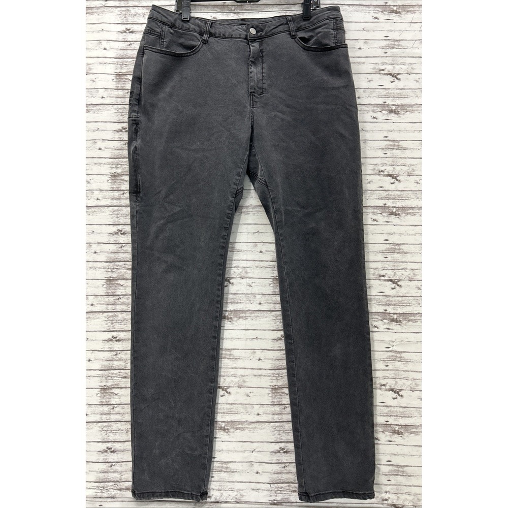 BYLT Coolflex Denim Pants Jeans Mens 38T (38X33) Black Gray Wash Stretch Slim